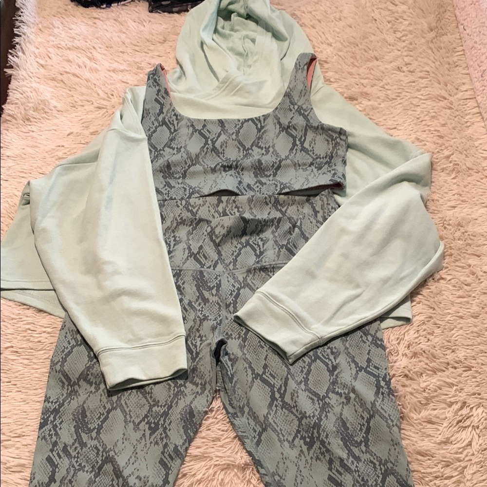 Fabletics Mint Green Snake Print Set